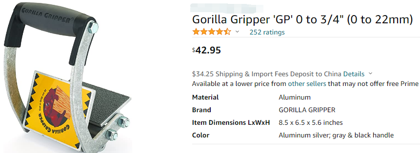 Gorilla Gripper木板夹具被Flener IP Law, LLC代理，目前初步禁令PIO还未下来，赶紧自查！