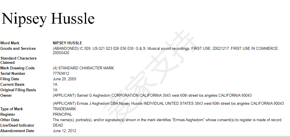 案件号21-cv-6311：NIPSEY HUSSLE被GBC律所代理，处处是侵权大坑，卖家需警惕