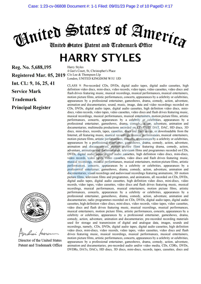 九月第一天GBC律所再发新案！Harry Style商标维权23年第六起，抓紧下架