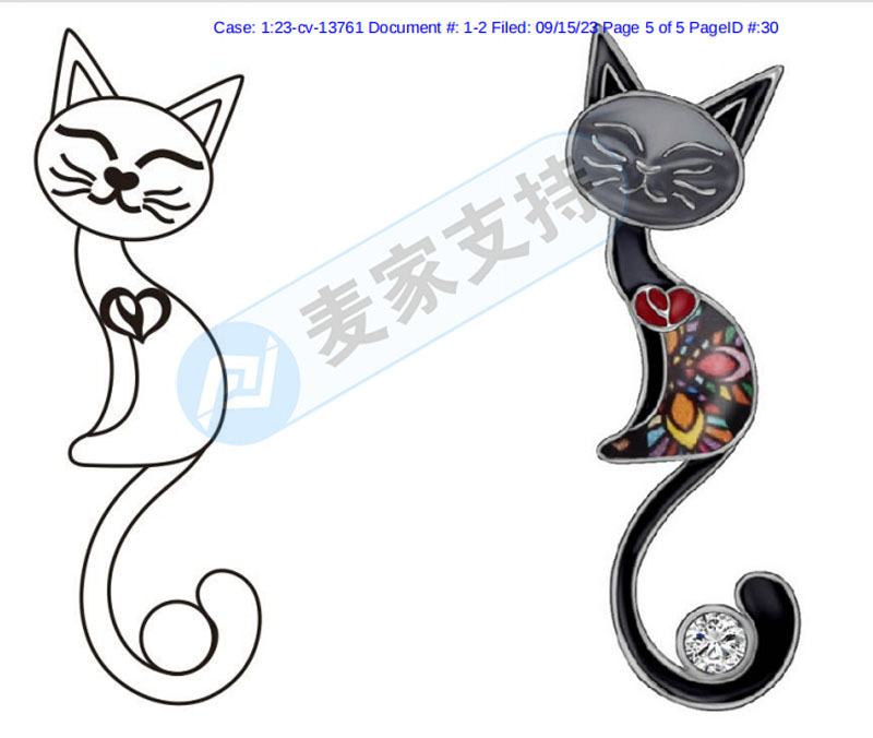 小心！义乌造珐琅猫耳饰Enamel Cat Earrings正商标版权跨境维权，仍有卖家在售