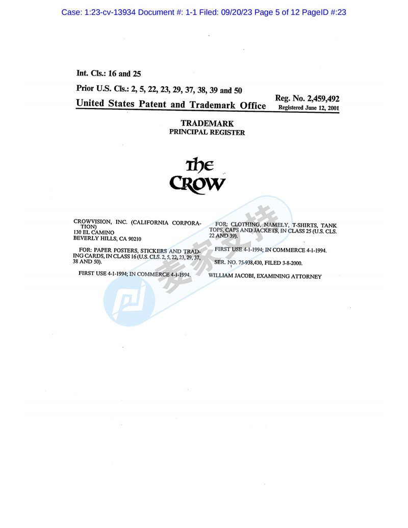 美国TME律所代理The Crow 乌鸦商标+版权再回归，跨境卖家速排雷