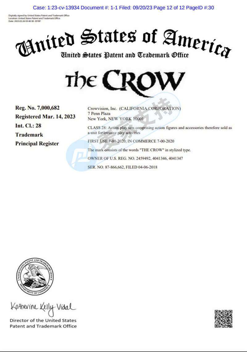 美国TME律所代理The Crow 乌鸦商标+版权再回归，跨境卖家速排雷