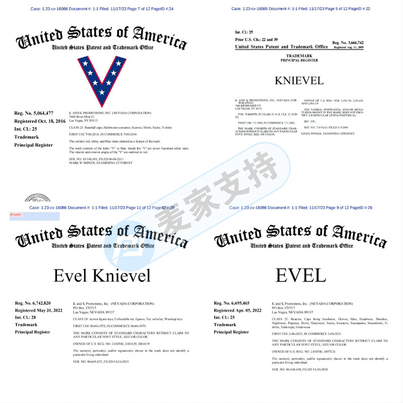 TME律所新代理Evelknievel商标维权，涉及品类众多，速速排查