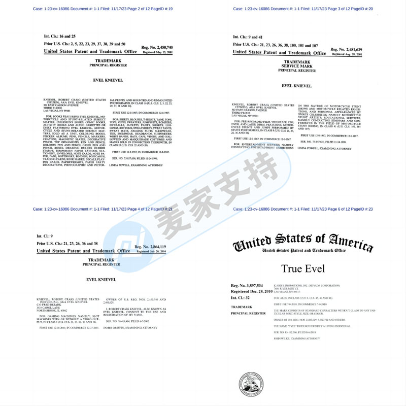 TME律所新代理Evelknievel商标维权，涉及品类众多，速速排查