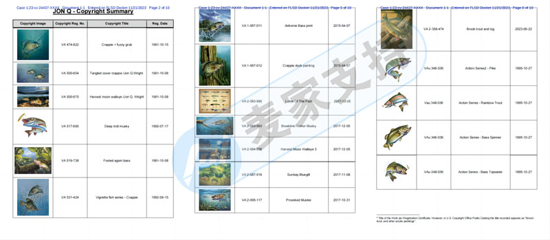 版权蓝海市场？Jon Q. Wright委托SRIPLAW代理47张精美逼真的鱼儿版权首维权