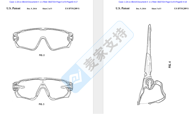 4-cv-05419，GBC律所代理Oakley欧克利专利维权再度来袭"